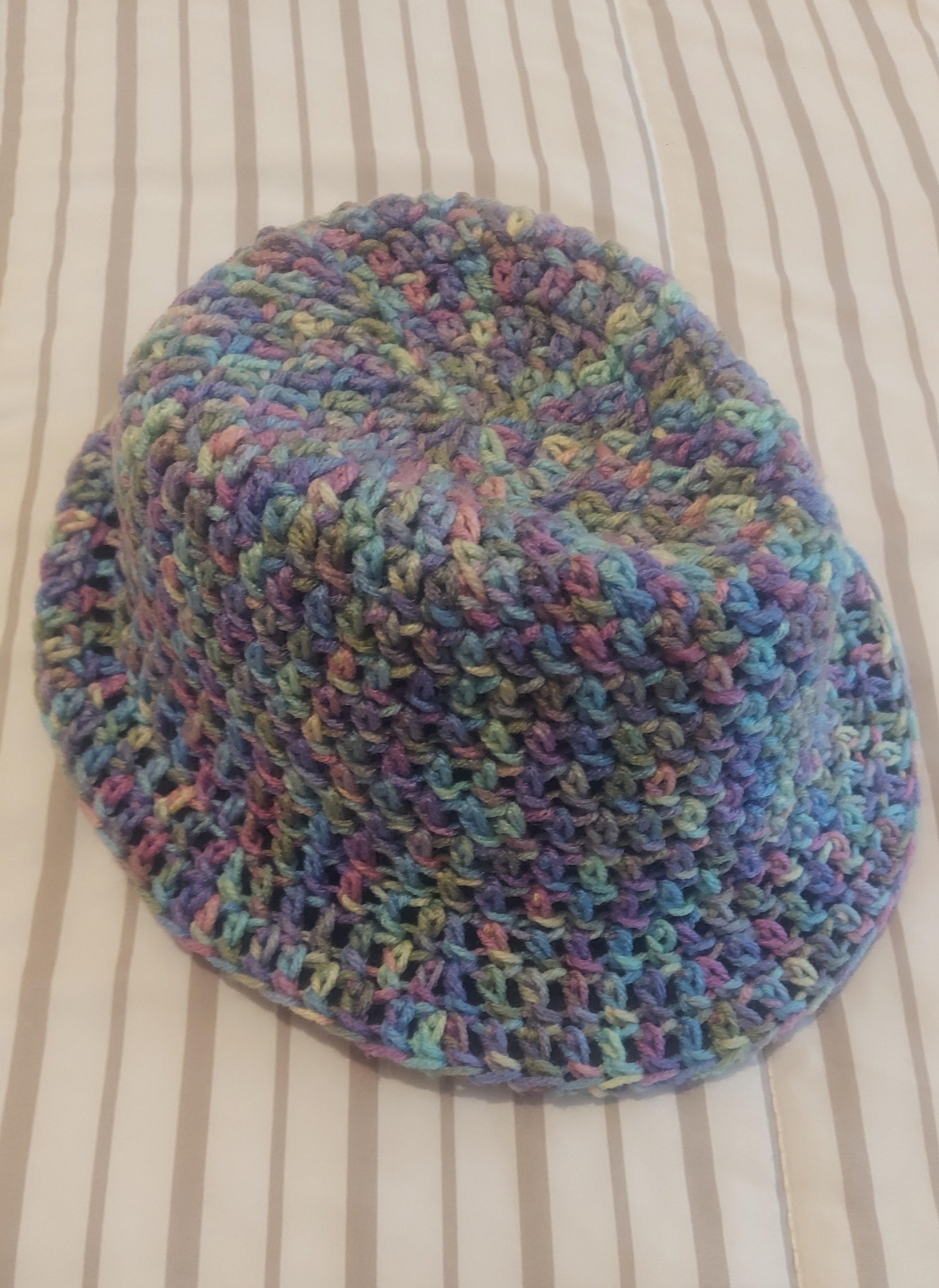 Purple multi-colored  Artisan Cochet Fedora