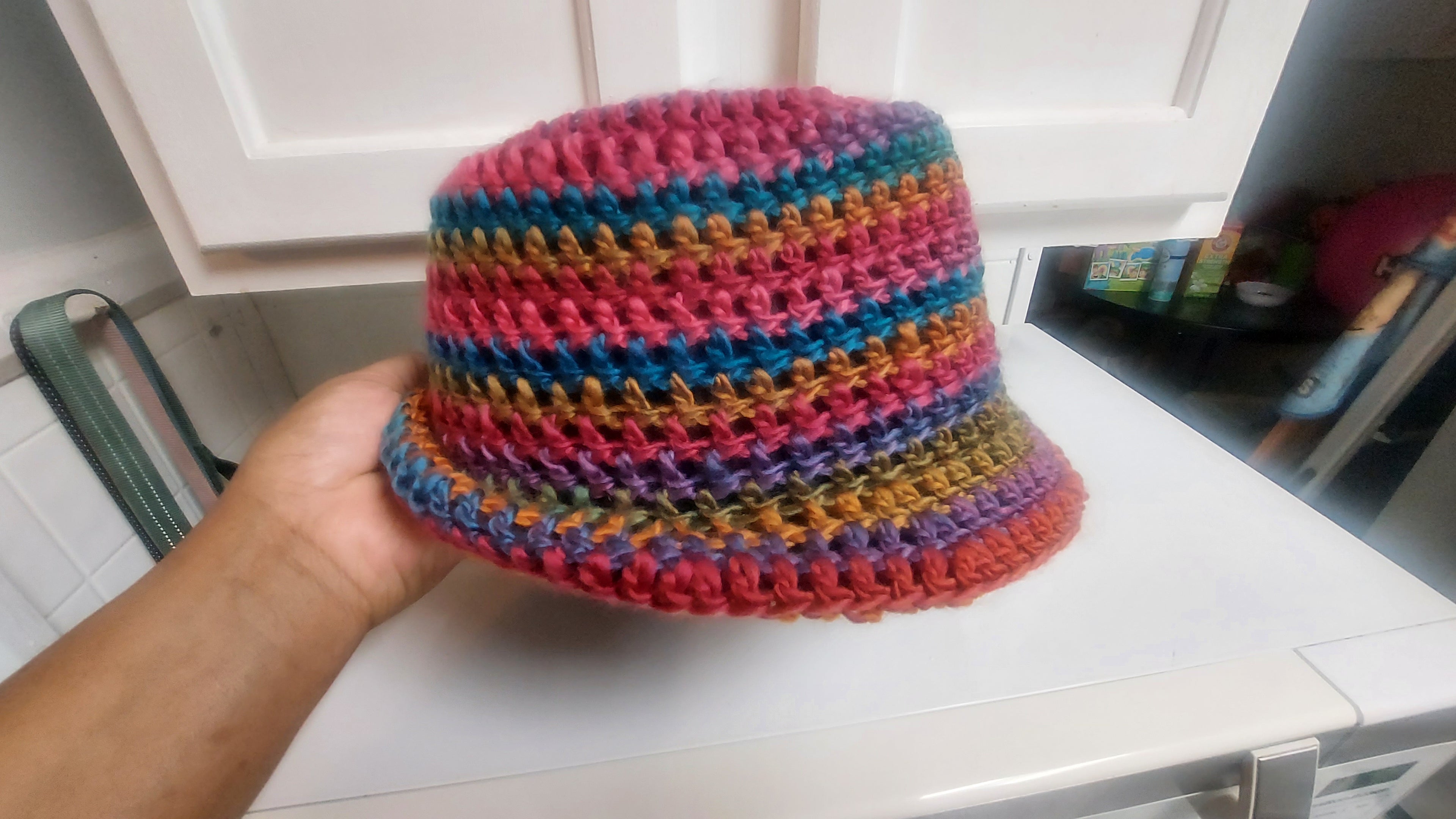 Multi-colored Artisan Crochet Fedora